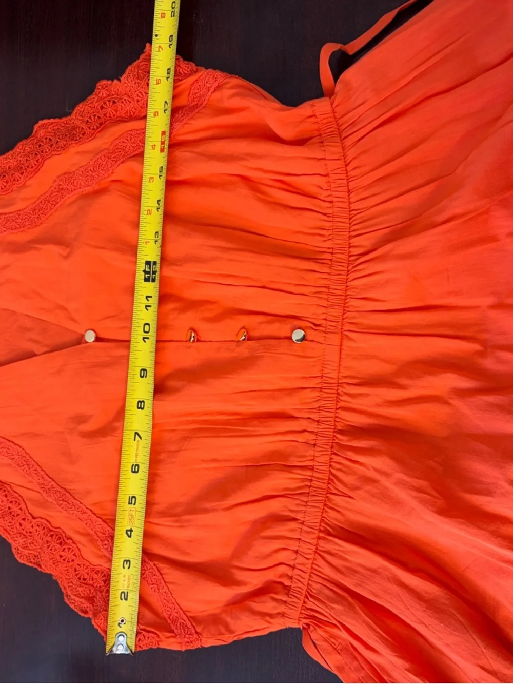 Land's End Orange Cotton Voile Halter Tiered Maxi Dress - Size M - Picture 10 of 12